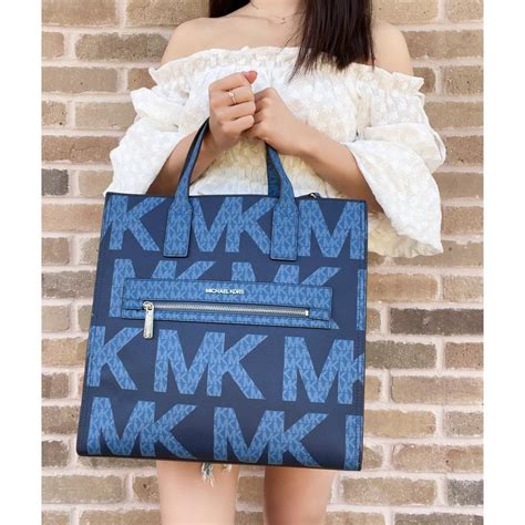 michael kors kenly tote blue|kenly michael kors bag.